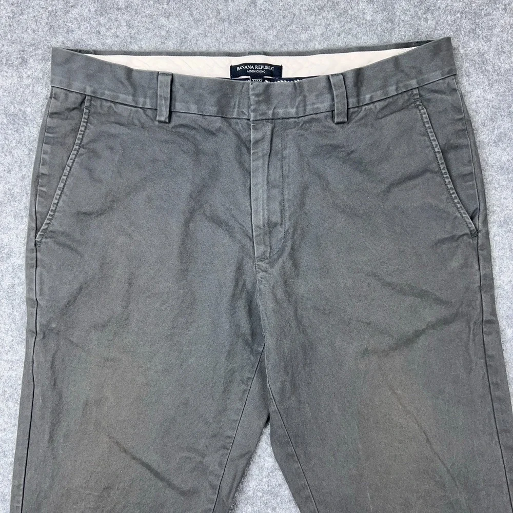 Banana Republic‎ Pants Mens 32x32 Gray Slim Fit Aiden Chino 100% Cotton Slacks